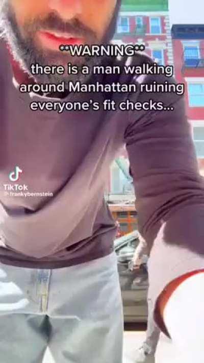 This guy owns the sidewalk