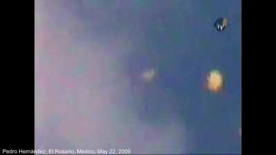 Incredible UFO footage from two separate sources, El Rosario, Mexico 2009