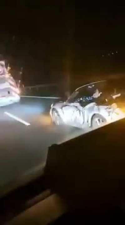 car is still running slowly with dead driver