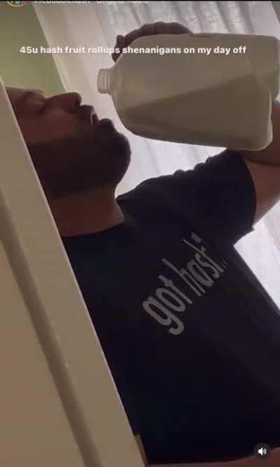 He drinks chocolate milk different.