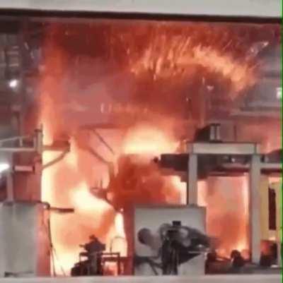 Machine breaks down and spews molten metal