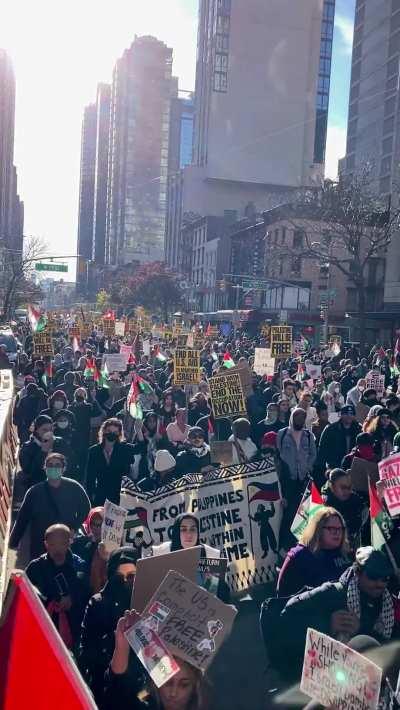 Thousands marching for Palestine shut down Manhattan today