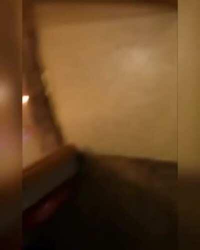 To ride a flaming toboggan down the stairs