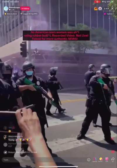 LAPD shooting protesters point blank in Los Angeles.