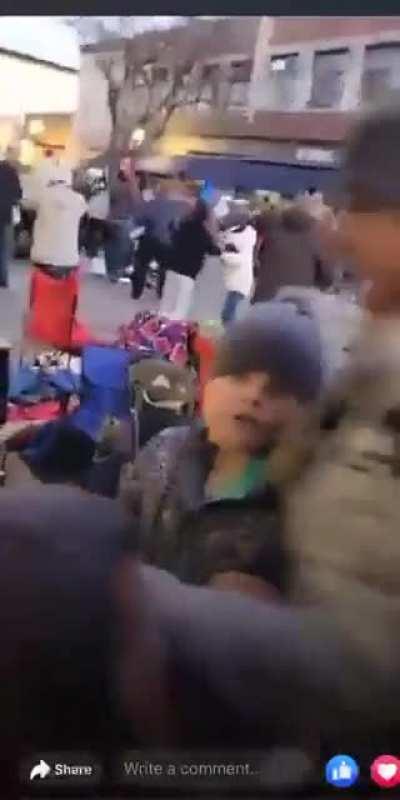 SUV drives through Christmas Parade in Waukesha Wisconsin