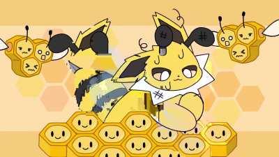 Jolteon bee playing the honey piano (sangsangRKGK)