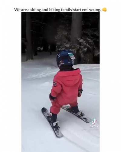 kid's adorable skiing commentary