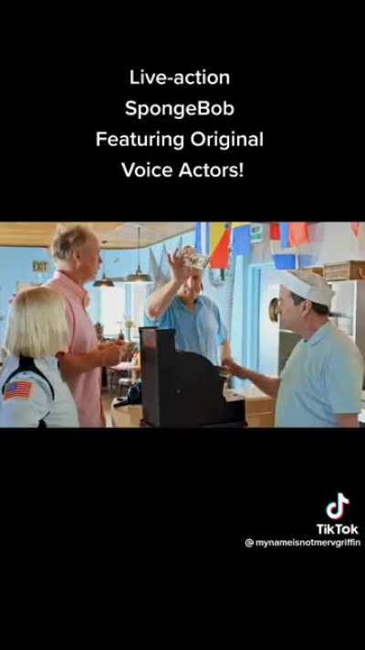 SpongeBob voice actors remake scene in real life.