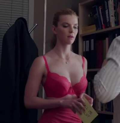 Betty Gilpin riding aggressively