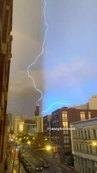 Rainbow lightning 🌈⚡️view from River West
