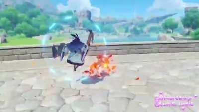 Hu Tao special spectral dash showcase (Source: Lumie)