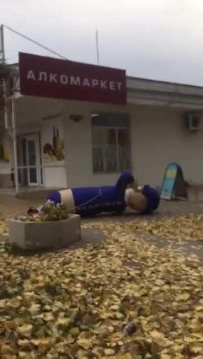 A normal mascot of liquor store