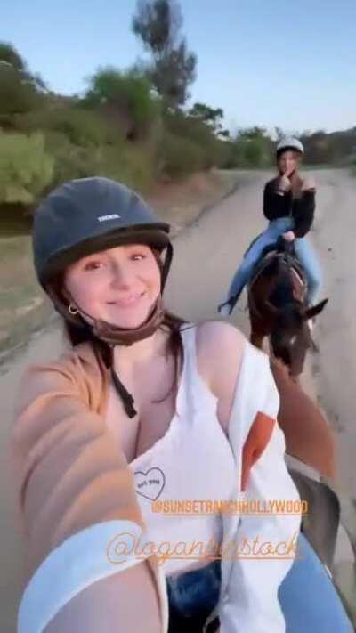 Titty squish on horseback