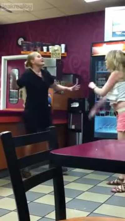 Cute White Trash Makes Trouble @ Dunkin' Donuts