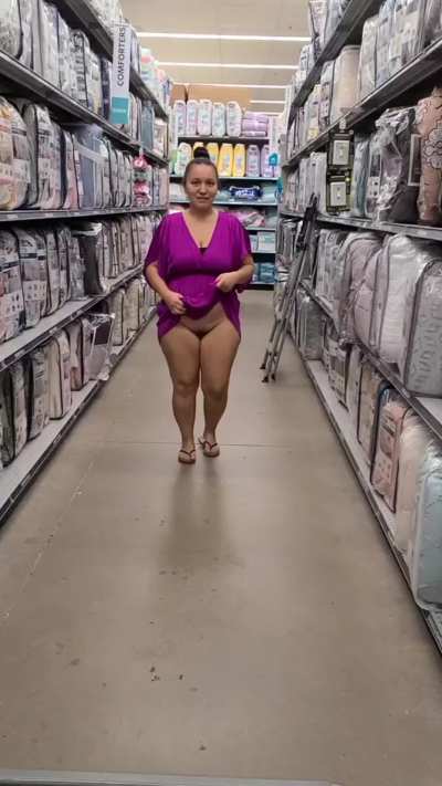 You know me wearing a dress in a store leads to me flashing!