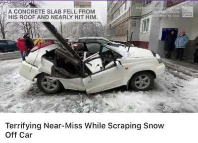 In Russia snow scrapes you.