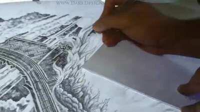 Fallen Guardian Angel - Full Back Tattoo Design