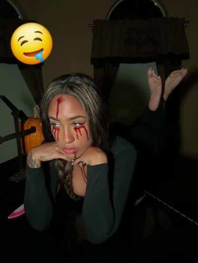 Bitch really killed it for halloween