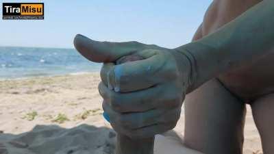 Finished him on the nude beach!