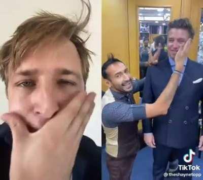 Getting groped at the suit fitting