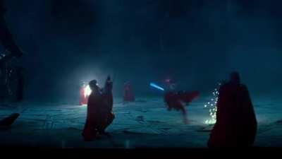 If you liked the spinning Praetorian guard in TLJ, meet the Sith guard in TROS who randomly shoots his weapon into the air during the fight with Rey