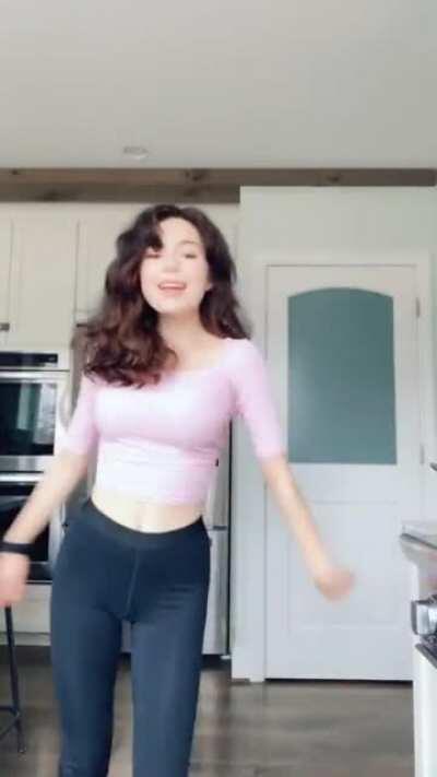 Becca doing a little dance