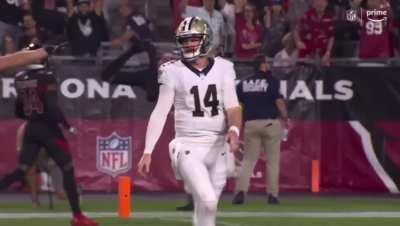 [Highlight] Andy Dalton is frustrated after a pick six, while the Cardinals celebrate in the background