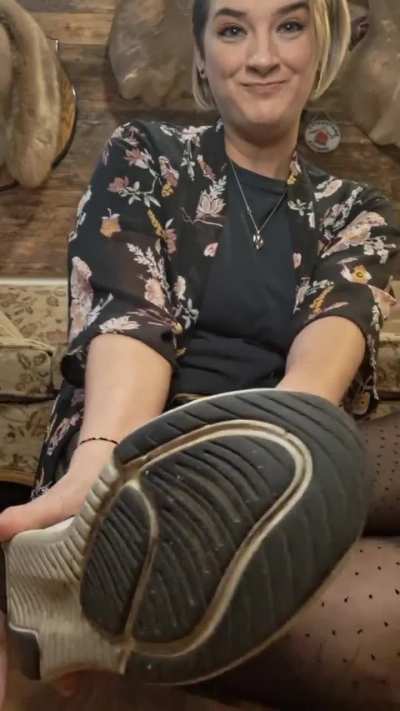 Sweaty waitress feet. Guest appearance by my mom