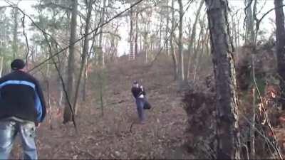 HMF while I hit my balls on a tree