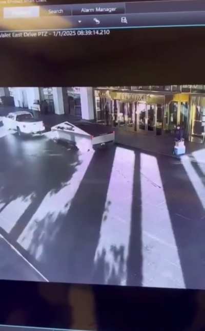 Cybertruck explodes out front of Trump hotel in Vegas this morning 