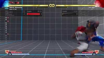 There's a very specific timing in which if you try to do a sweep while Akuma changes his Idle Animation, he earns a hitbox for very few seconds and you'll get hit instead - with absolute no trade mind you -