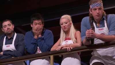 Gordon Ramsay cuts a chicken blindfolded