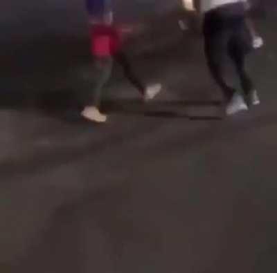 Dummy on ATV runs himself over