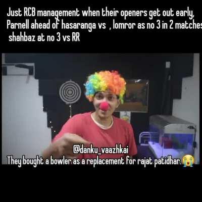 when it comes to management clownism, none can beat RCB