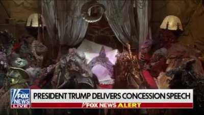 Emperor Trump delivers concession speech