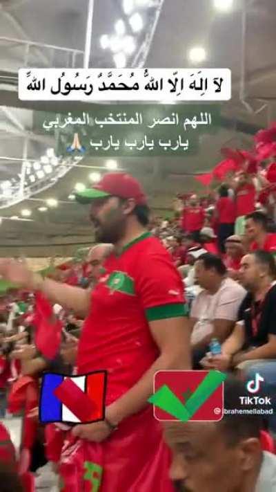 Morocco fans: “There is no god but Allah; Muhammad is the messenger of Allah”