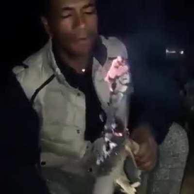 Enjoying a warm meal