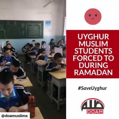 Uyghur Muslim Students Forced To Eat At School During Ramadan | Uyghur Muslim Students of No. 11 Middle School in Ghulja city of East Turkestan, being served mandatory lunch in the classroom to make sure they are not secretly fasting in the month of Ramad