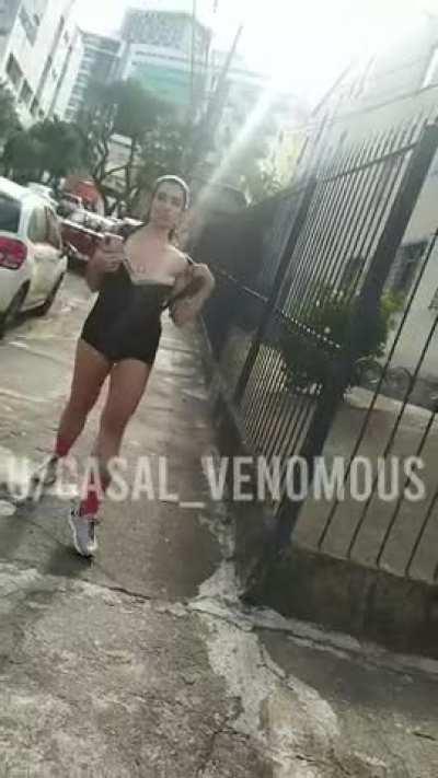 [GIF] That was my first exhbicionism ever. I was so nervous that day! But I got home soooo wet! Since then I got a lot more adventurous!