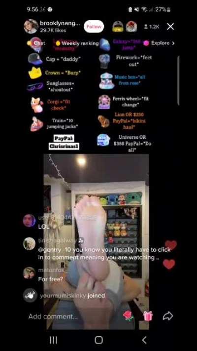 Feet on Tik Tok live