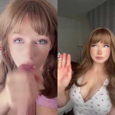 Cute brunette facial cumshot