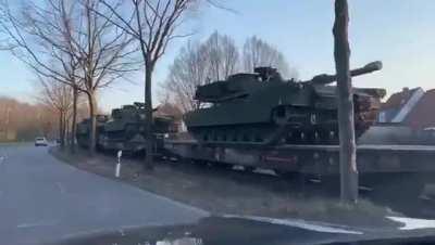 Mannheim Germany - M1 Abram tanks ready for shipment