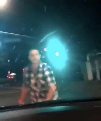 Jumping on the hood of someone’s car.