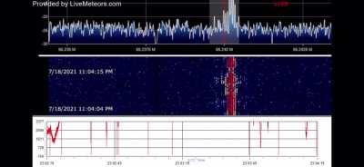 LiveMeteors livestream has been picking up some strange readings since yesterday. Here is another. There is a lot of debate about what this is but it is for sure something in the atmosphere. Figured it needs to be shared.