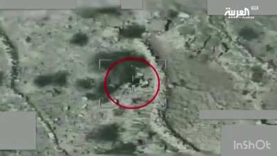 Saudi Air Force targets Houthi machine gun position during clashes in yemen