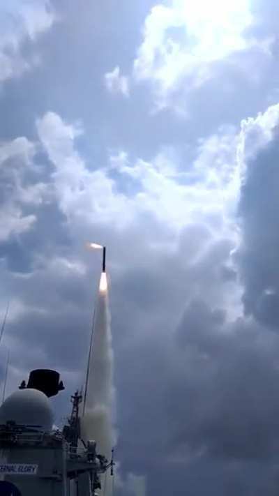 BrahMos cruise missile launch from INS Teg