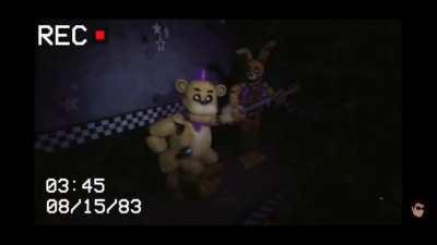 Fredbear after biting the kid: