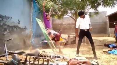 Chad protecting girls from thugs in the most Bollywood way