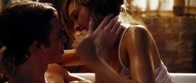 Jessica Alba wet shirt plot in Awake