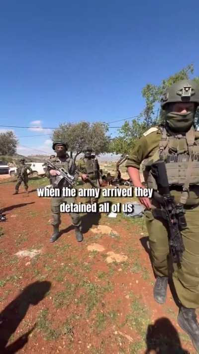 Settler terrorists shoot up a Palestinian village, physically assault activists, then IOF invades and arrests the Palestinian victims. All on camera, no consequences for the perpetrators.